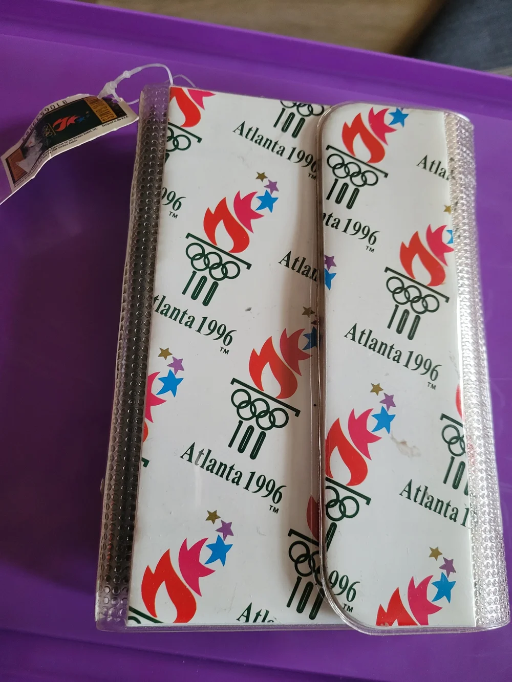 Atlanta 1996 Olympic Logo Notebook And Pin- White with Red & Blue Accents